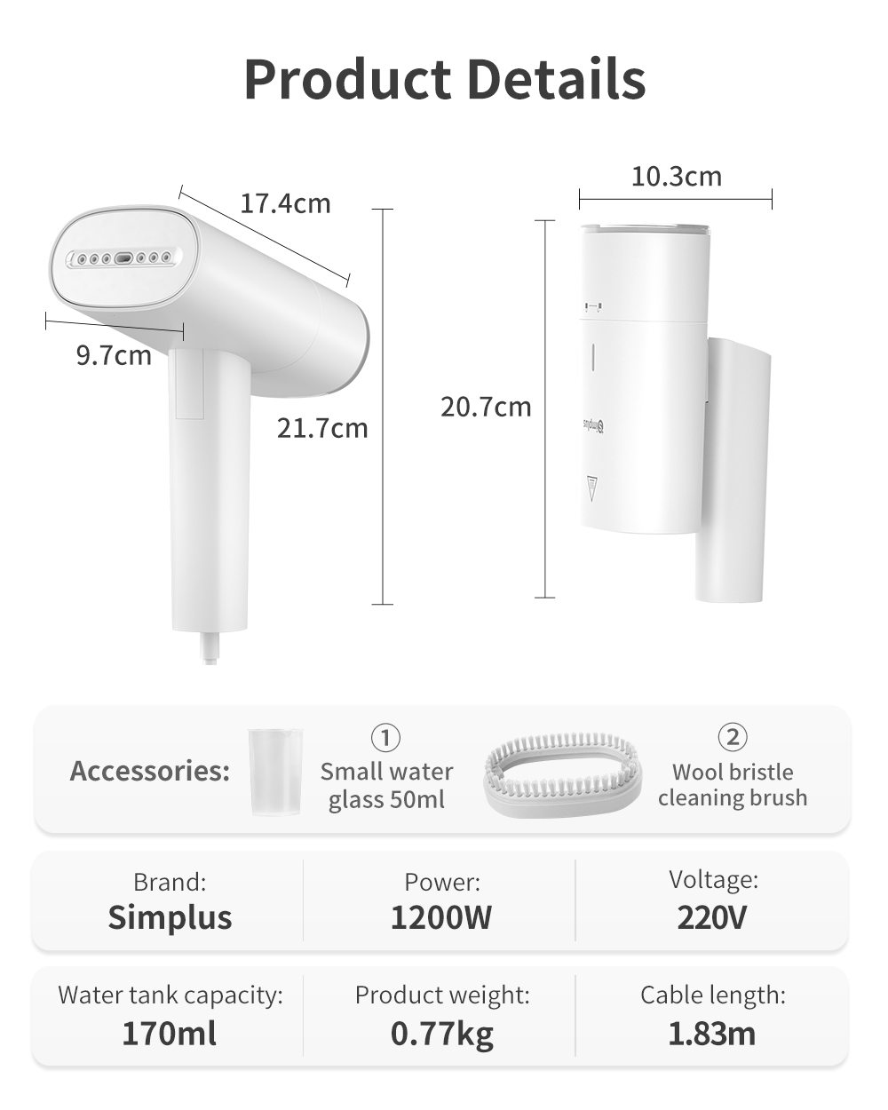 【Simplus Series】Handheld Garment Steamer Iron Steam Portable Travel High Capacity Steam Pengukus Pakaian Tangan [Limited exclusive benefits for new users]