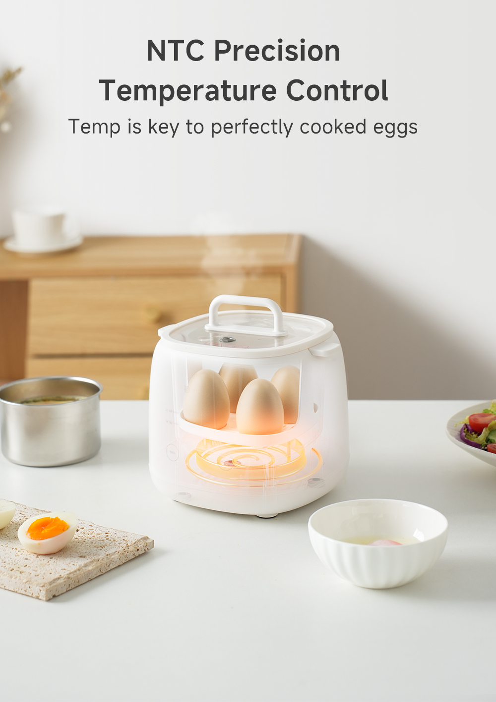 Simplus Multifunctional Egg Cooker |7 Modes | 24h Reservation | SUS304 Steaming Bowl | Steaming Egg Custard Yogu DZEG006